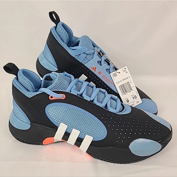 NEW Adidas Men's D.O.N. Issue 5 ‘Bright Cyan’ Blue Size 9 IE8328 NIB - Picture 1 of 7